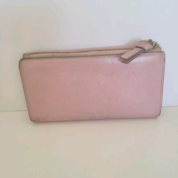 Chloe Georgia Leather Long Envelope Zip Around Wallet Purse Light Pink Clutch - Picture 2 of 11